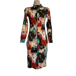 AP Design Of Los Angeles Small Bandage Tie Dye Dress Soft Stretchy Midi